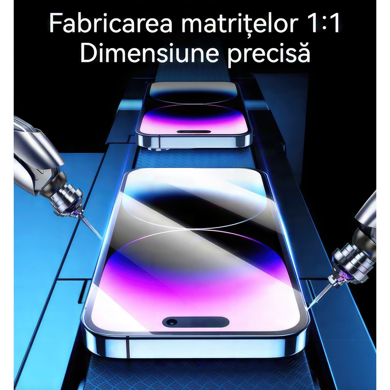 Folie protectie pentru iPhone 16, set 2 buc, sticla securizata cu protectie pentru intimitate, anti-amprente, 6.1 inch