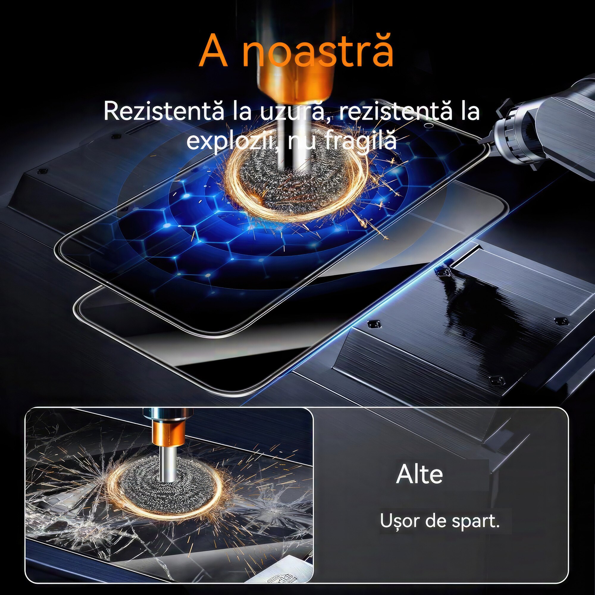 Folie protectie pentru iPhone 16, set 2 buc, sticla securizata cu protectie pentru intimitate, anti-amprente, 6.1 inch