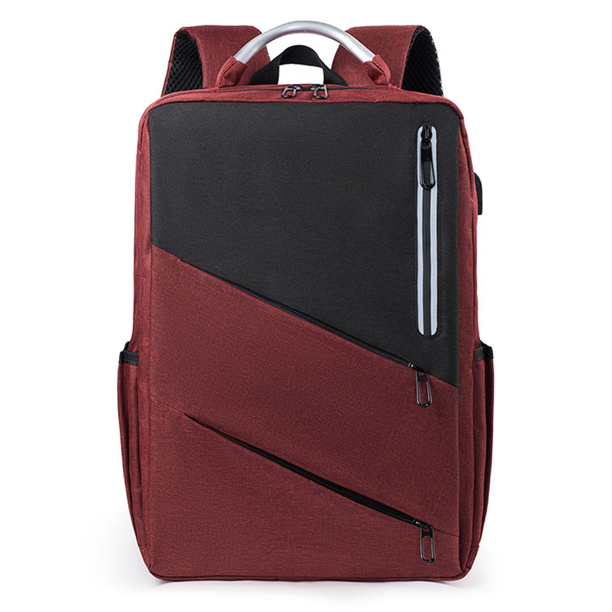 Rucsac de calatorie pentru laptop, cu port USB Peysaitr, rosu, 15.6 inch