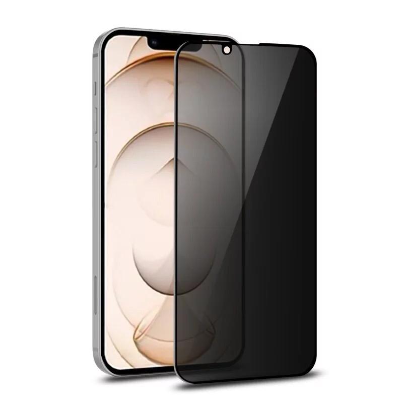 Folie privacy Compatibila Apple iPhone 13/13 Pro, Protectie Profesionala Ecran 3D, Full Cover- Negru