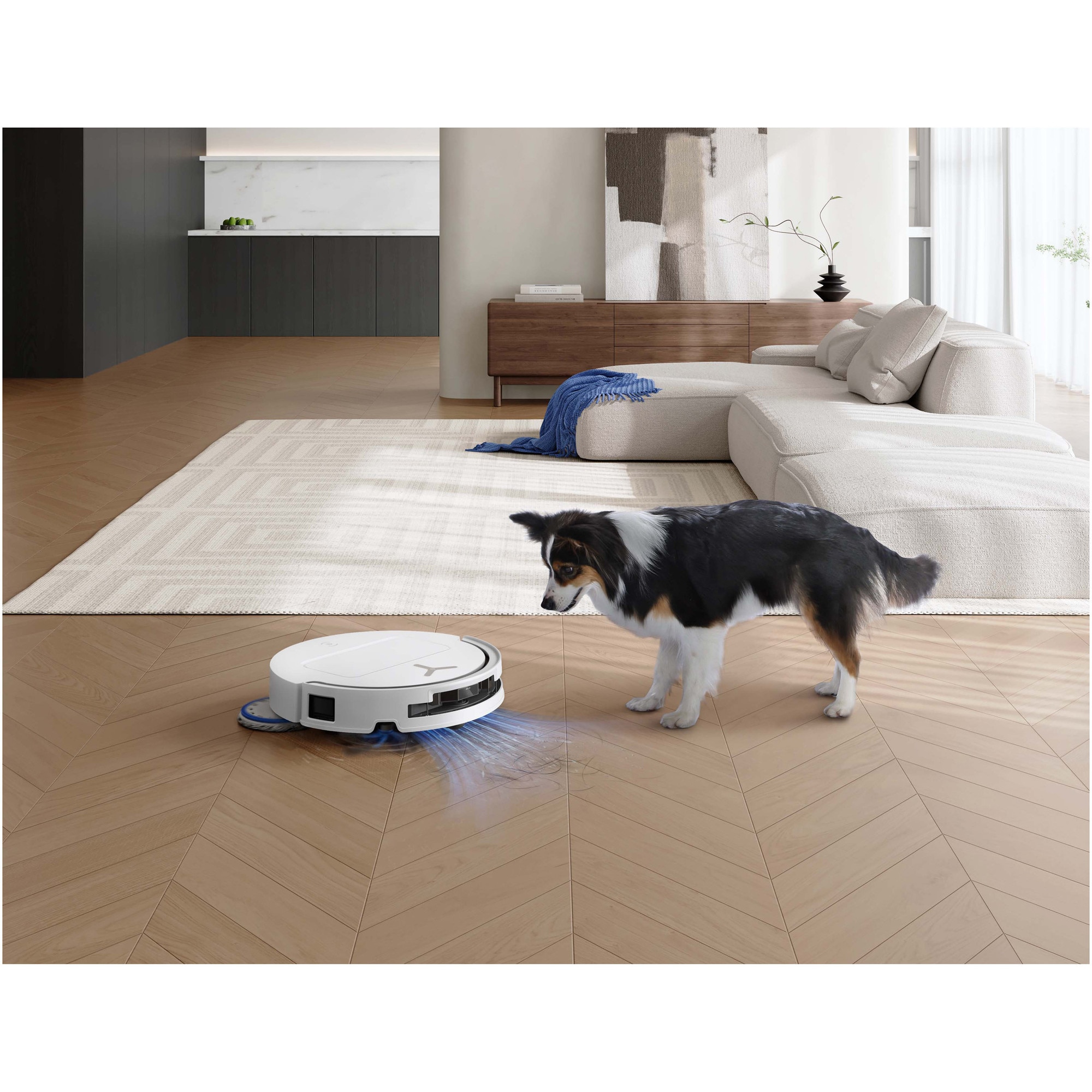 Aspirator robot DEEBOT T50 Omni Gen3 Ecovacs, (81mm), putere de aspirare 25000Pa, True Detect 3D, OZMO Turbo 2.0, True Mapping 2.0, rezervor apa 70ml, cos praf 260ml, incarcare aprox 4h, baterie Li-Ion 5200mAh, Alb