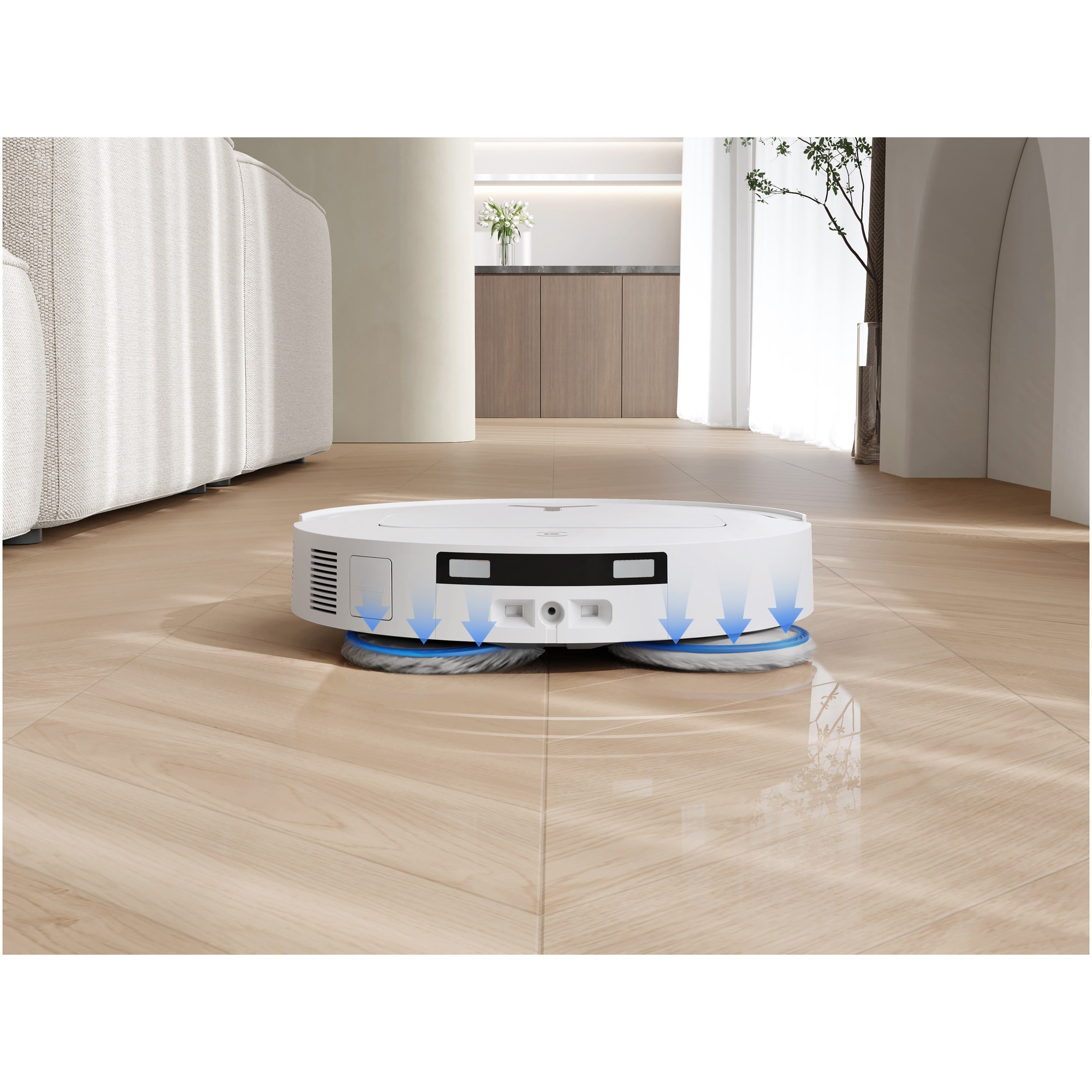 Aspirator robot DEEBOT T50 Omni Gen3 Ecovacs, (81mm), putere de aspirare 25000Pa, True Detect 3D, OZMO Turbo 2.0, True Mapping 2.0, rezervor apa 70ml, cos praf 260ml, incarcare aprox 4h, baterie Li-Ion 5200mAh, Alb