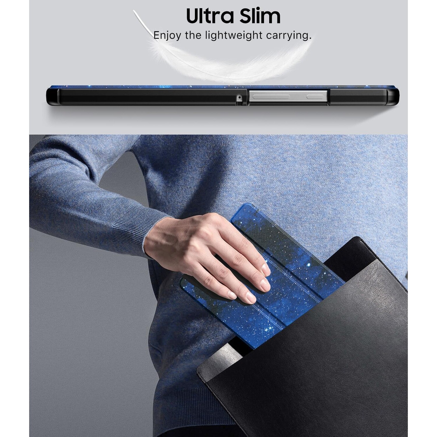 Husa Slim Sigloo, Smart Cover, Trifold, pentru Lenovo Tab M10 Plus 10.6" (3rd gen) TB-125F, TB-128F, StarLight
