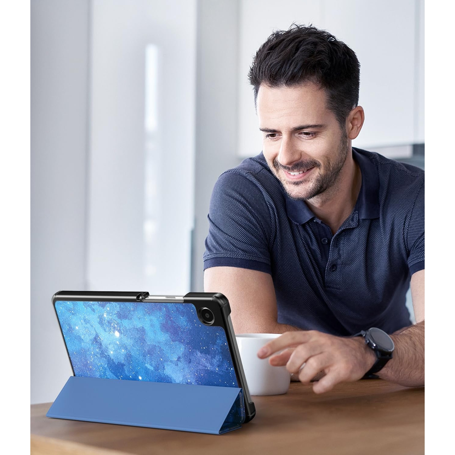 Husa Slim Sigloo, Smart Cover, Trifold, pentru Lenovo Tab M10 Plus 10.6" (3rd gen) TB-125F, TB-128F, StarLight