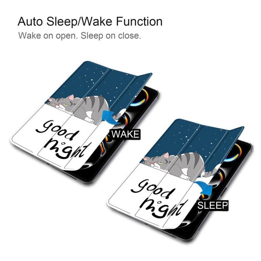 Husa pentru Apple iPad 10.2" (Gen 7/8/9 2019/2020/2021), Lazy Cat, Imprimeu Animat, Protectie completa, Albastru