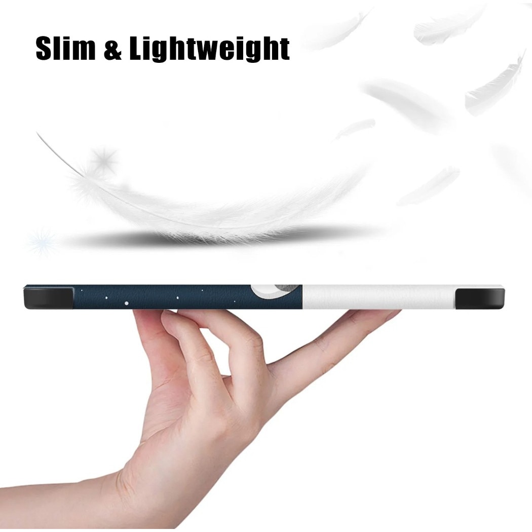 Husa pentru Apple iPad 10 / iPad 11 (A16) (10.9"-11"), Lazy Cat, Imprimeu Animat, Protectie completa, Albastru