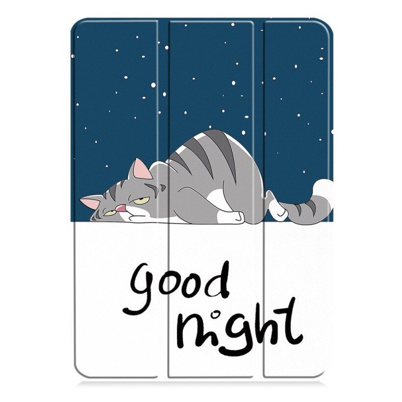 Husa pentru Apple iPad 10 / iPad 11 (A16) (10.9"-11"), Lazy Cat, Imprimeu Animat, Protectie completa, Albastru