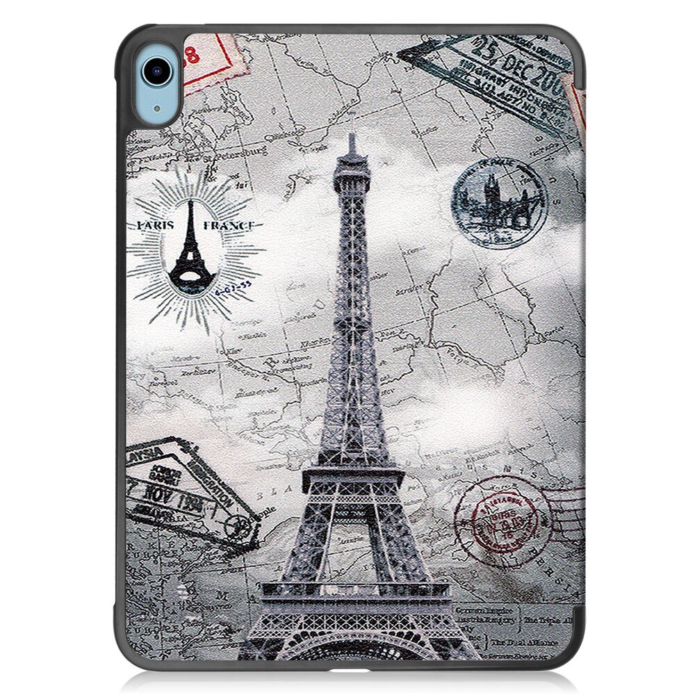 Husa pentru Apple iPad 10 / iPad 11 (A16) (10.9"-11"), ParisLook, Imprimeu Vintage, Protectie completa, Gri