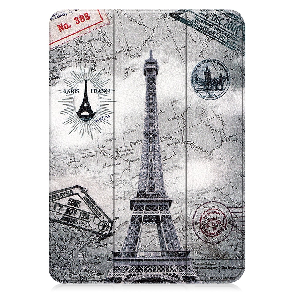 Husa pentru Apple iPad 10 / iPad 11 (A16) (10.9"-11"), ParisLook, Imprimeu Vintage, Protectie completa, Gri