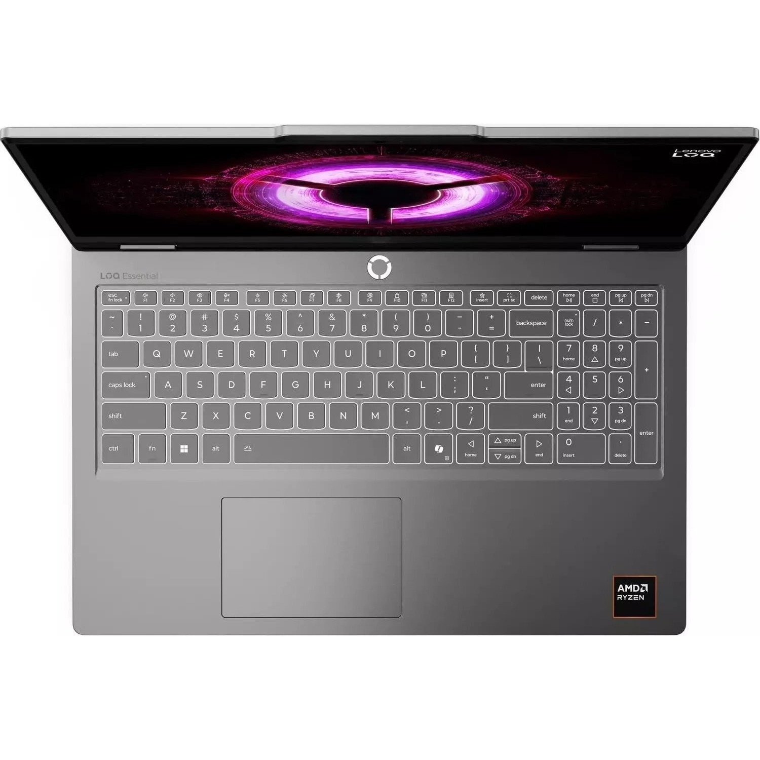 Laptop Lenovo LOQ Essential, 15.6" Full HD, AMD Ryzen™ 7 170 pana la 4.75 GHz, 16 GB RAM DDR5 4800, 512 GB SSD, NVIDIA® GeForce® RTX 5060 8 GB, Free Dos, Luna Grey 512 GB