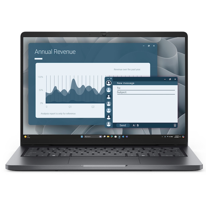 Laptop DELL Pro PC14255, AMD Ryzen 5 220, 8 GB DDR5, 512 GB SSD, 35,6 cm (14"), Full HD+, Negru