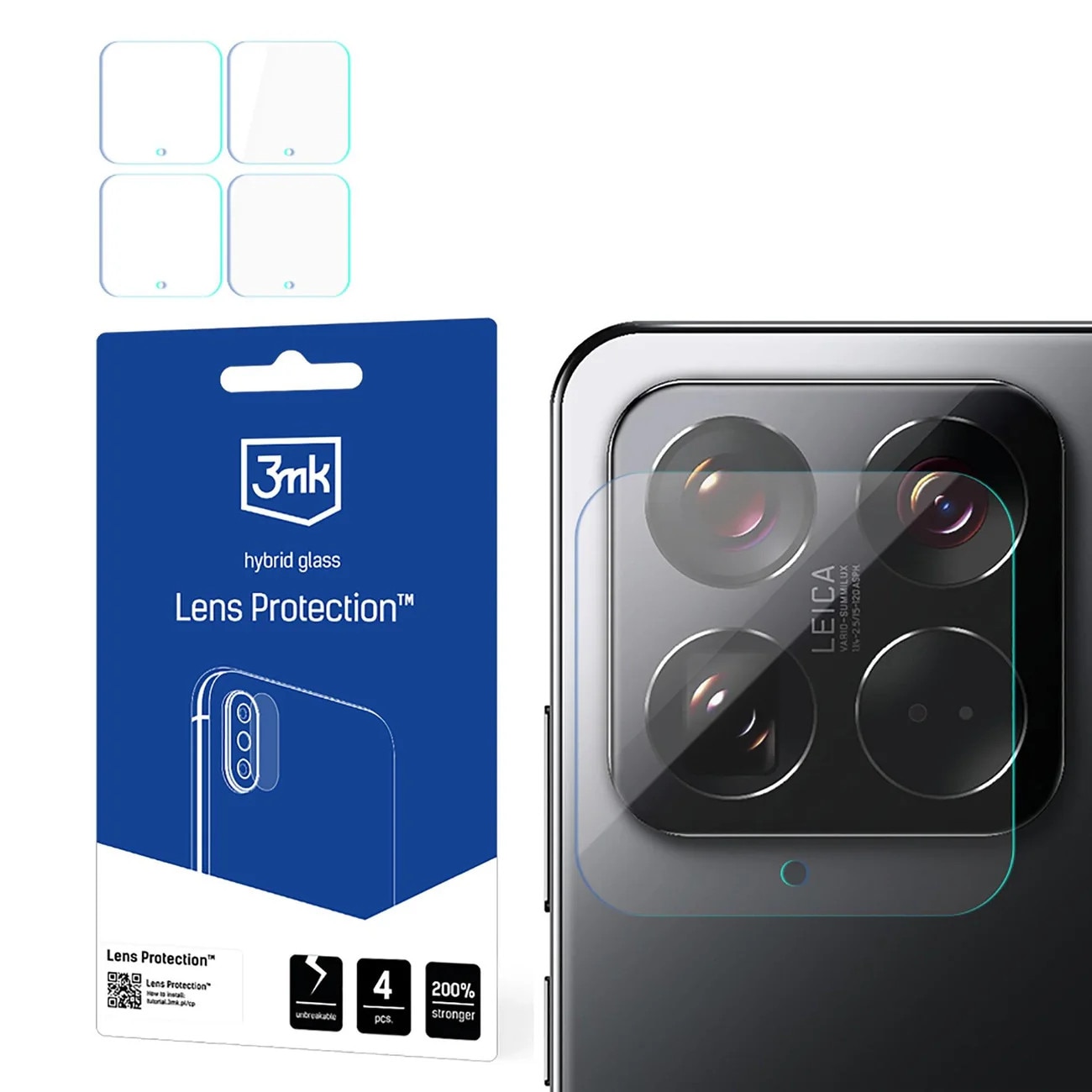 Folie sticla camera foto Lens 3mk Lens Protection compatibila cu Xiaomi 15, Transparent
