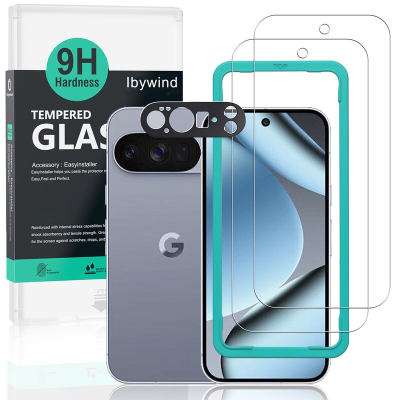 Folie Sticla Ibywind pentru Google Pixel 10 Pro 5G, Pachet 2, Sticla Securizata, protectie pentru obiectiv, Montaj Usor, Duritate Militara, Ultra HD, Anti Zgarieturi, Anti Socuri