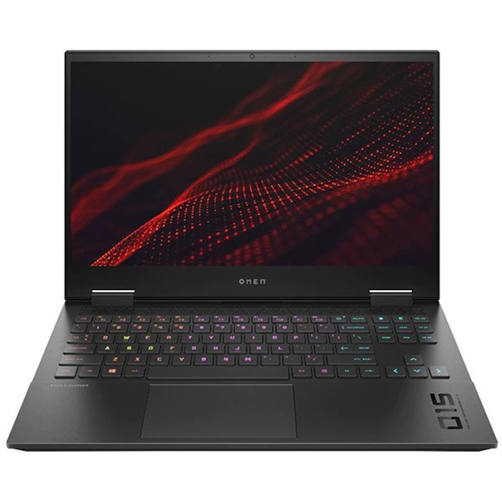Laptop Gaming HP Omen 15-ek1007nq, Intel Core i7-10870H pana la 5.0 GHz, 15.6" Full HD, 16GB, SSD 512GB, NVIDIA GeForce RTX 3060 6GB, Free DOS, Negru