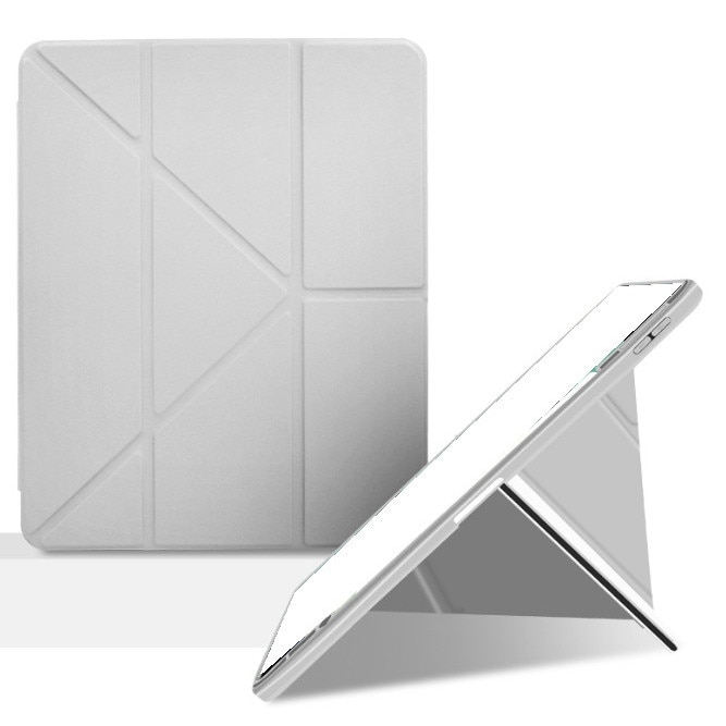 Husa tableta pentru Samsung Galaxy Tab S6 Lite 2024, design în formă de Y, gri argintiu, cu slot pentru stilou