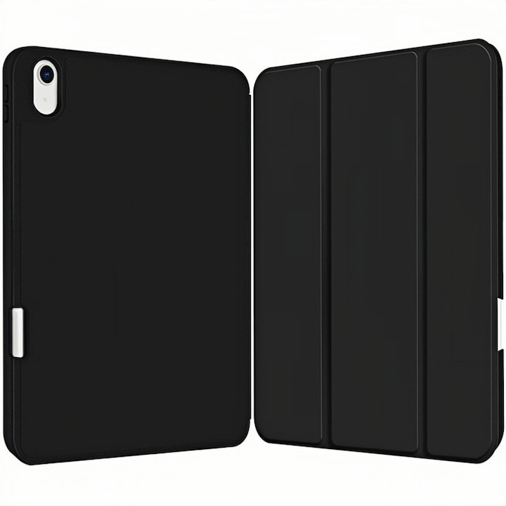 Husa tableta Tri-Fold pentru iPad Air 11" (2024), design polar black, material PC, slot pentru Apple Pencil, protectie socuri