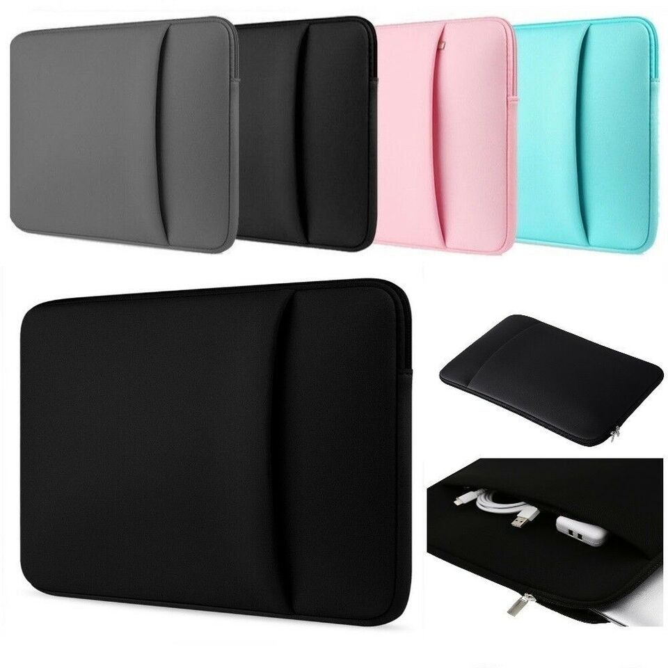 Husa tableta, Zip Case, pentru Lenovo Tab Plus 11.5", neopren, neagra, cu doua buzunare