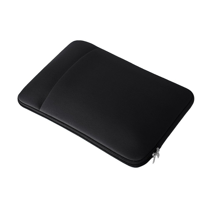 Husa tableta, Zip Case, pentru Lenovo Tab Plus 11.5", neopren, neagra, cu doua buzunare