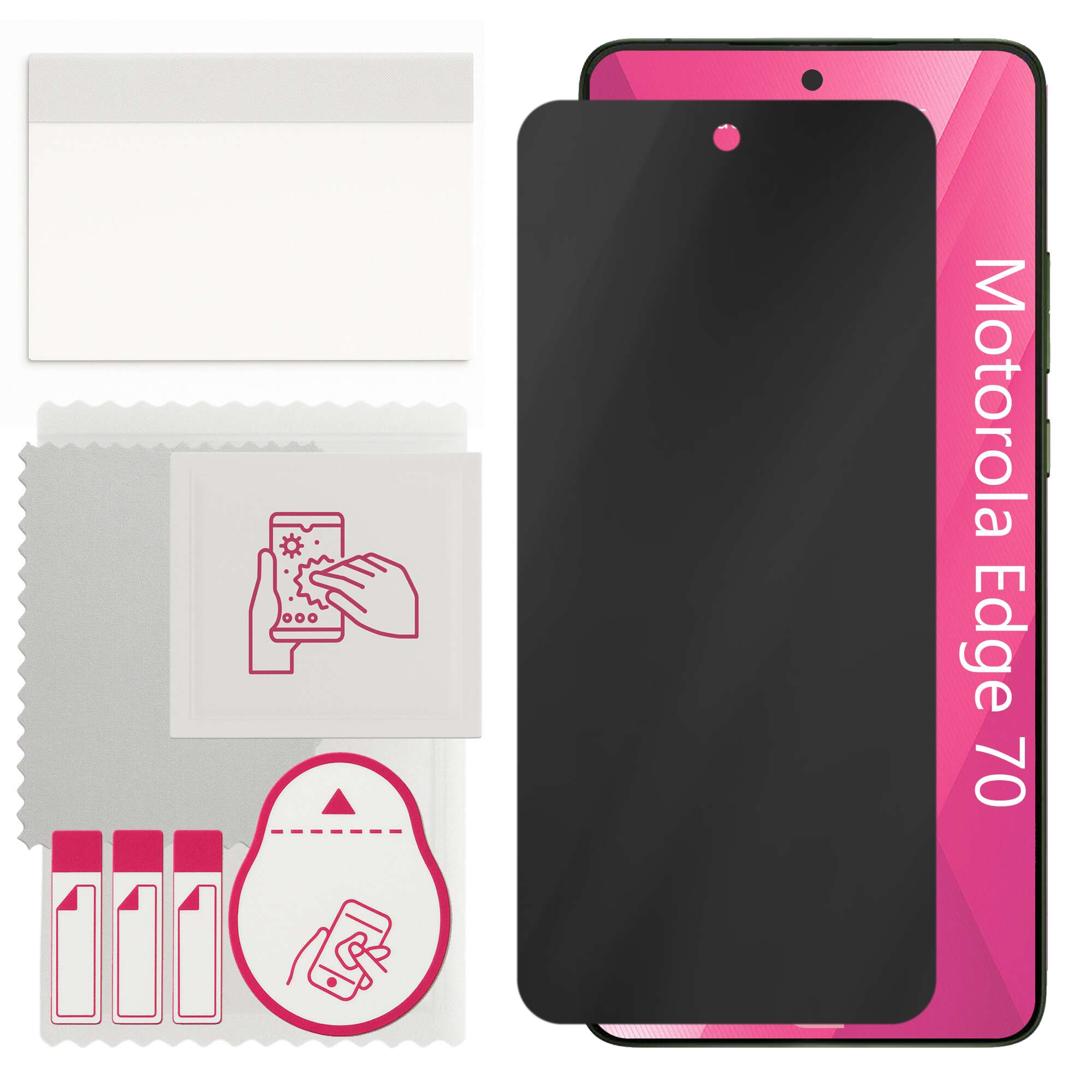 Sticla de protectie PRIVACY apgo pentru Motorola Edge 70 – sticla hibrid, full glue, flexible glass