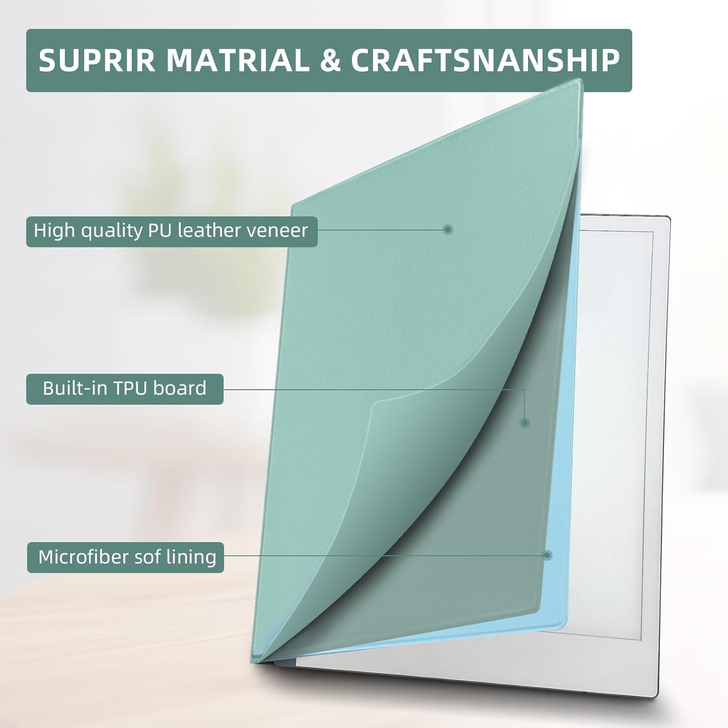 Carcasa Magnetica pentru Remarkable 2 10.3 Inch, Design Folio, Ghetarul Albastru