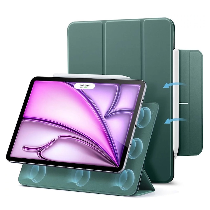 Husa pentru iPad Air 13 2026 / 2025 / 2024 M4, M3, M2 - ESR Rebound Magnetic - Forest Green