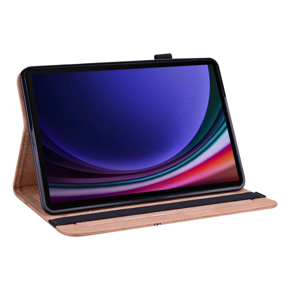 Husa pentru Samsung Galaxy Tab S9/S9 FE, XGSM, Piele ecologica, Maro