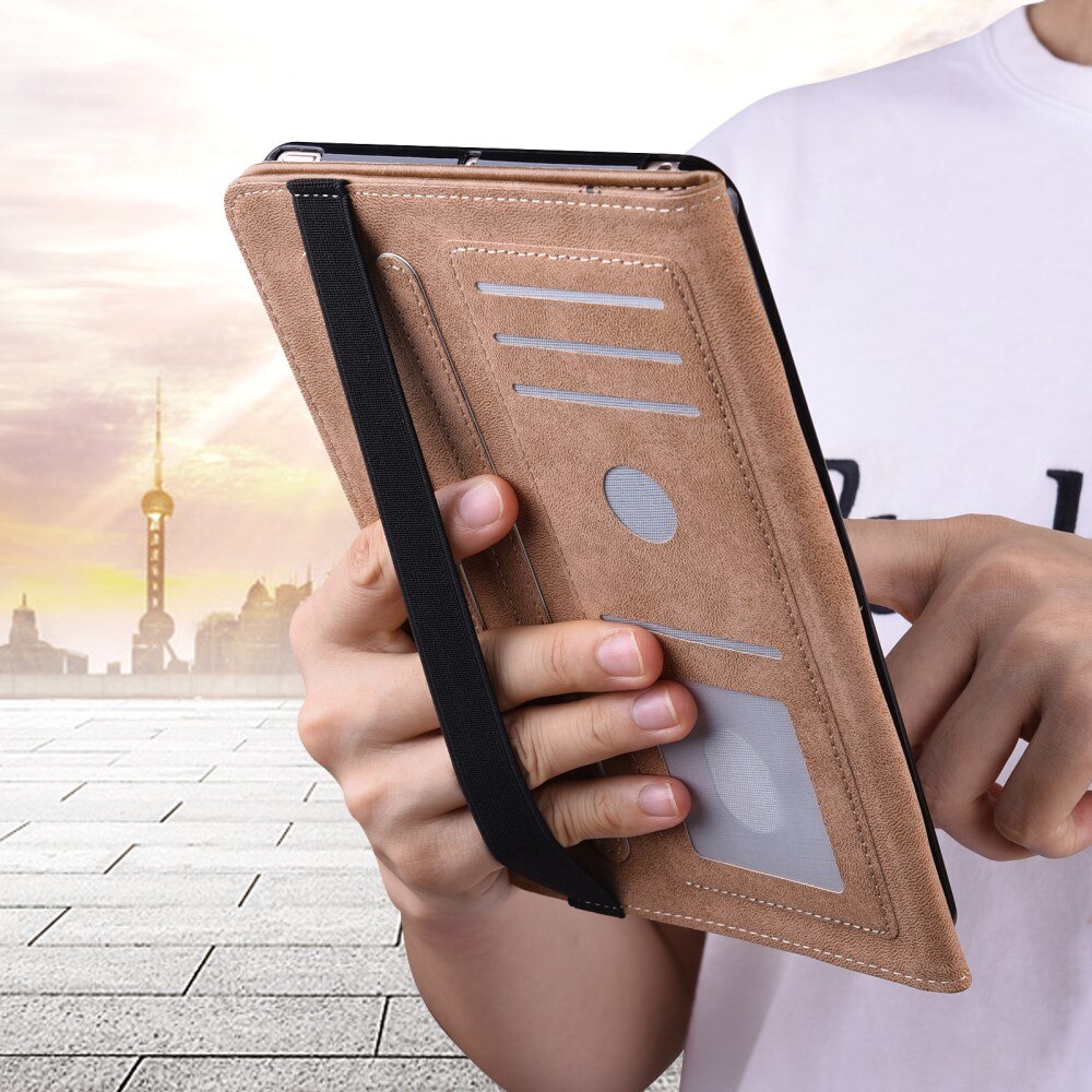 Husa pentru Samsung Galaxy Tab S9/S9 FE, XGSM, Piele ecologica, Maro
