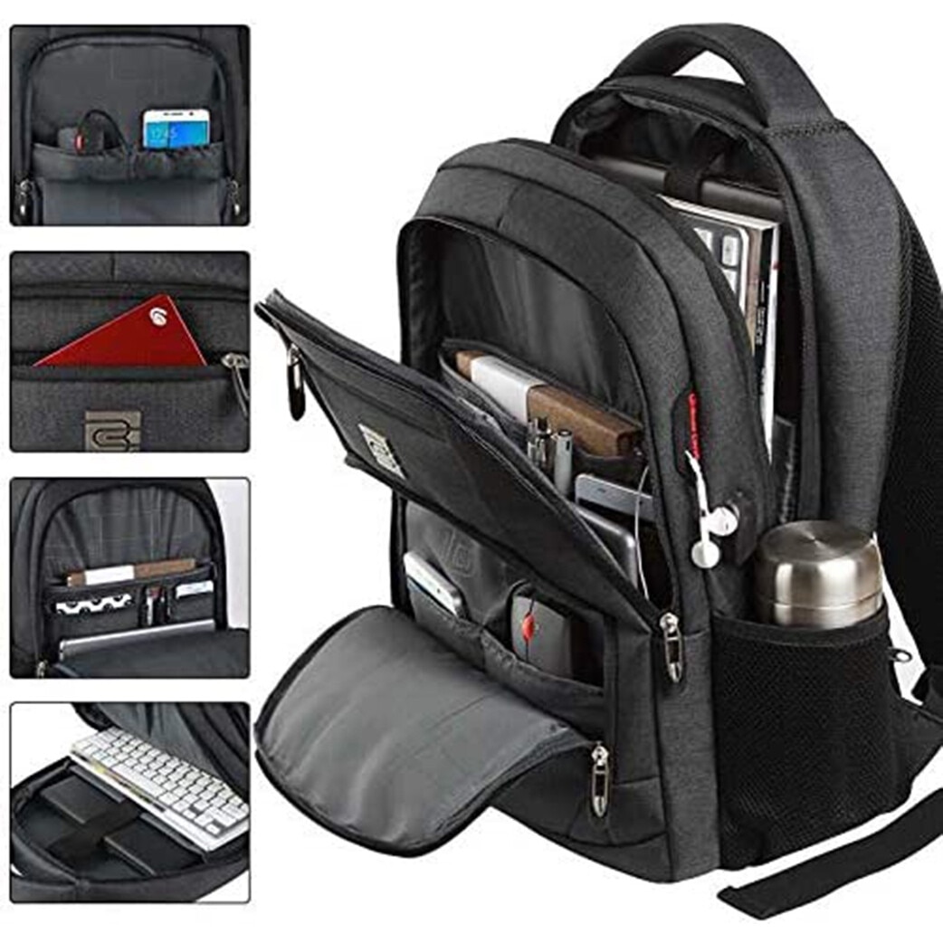 Ghiozdan laptop, capacitate mare, negru, 46x31x19cm