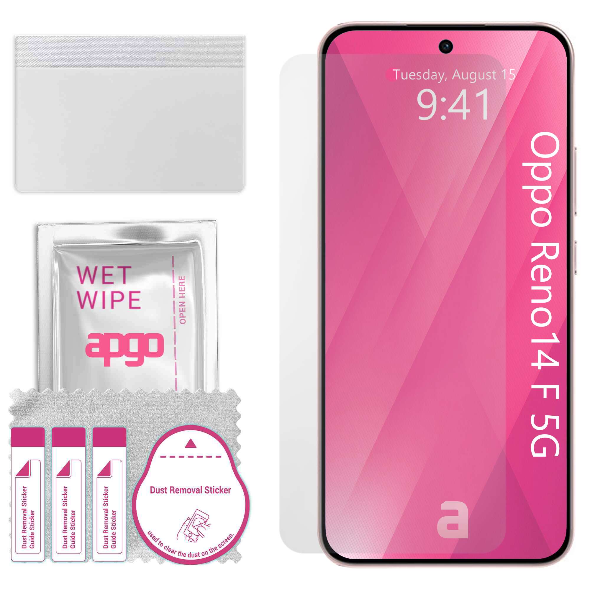 Folie de protectie apgo pentru Oppo Reno14 F 5G – afisare completa, lucioasa, hidrogel, full glue, 5D