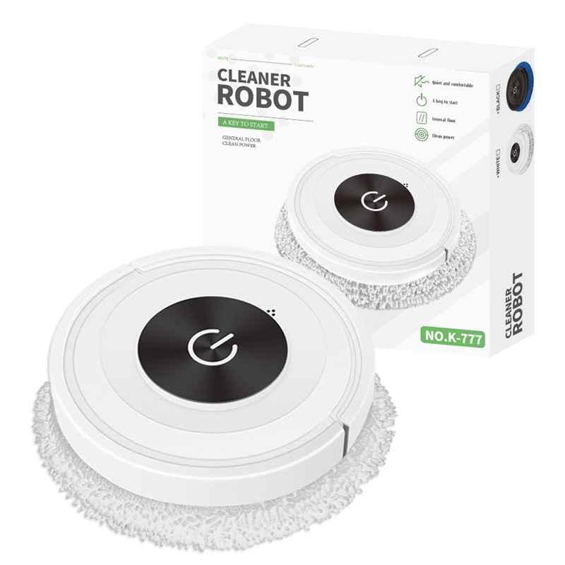Robot mop 2-in-1, tehnologie avansata de evitare a obstacolelor, design ultra-subtire, alb