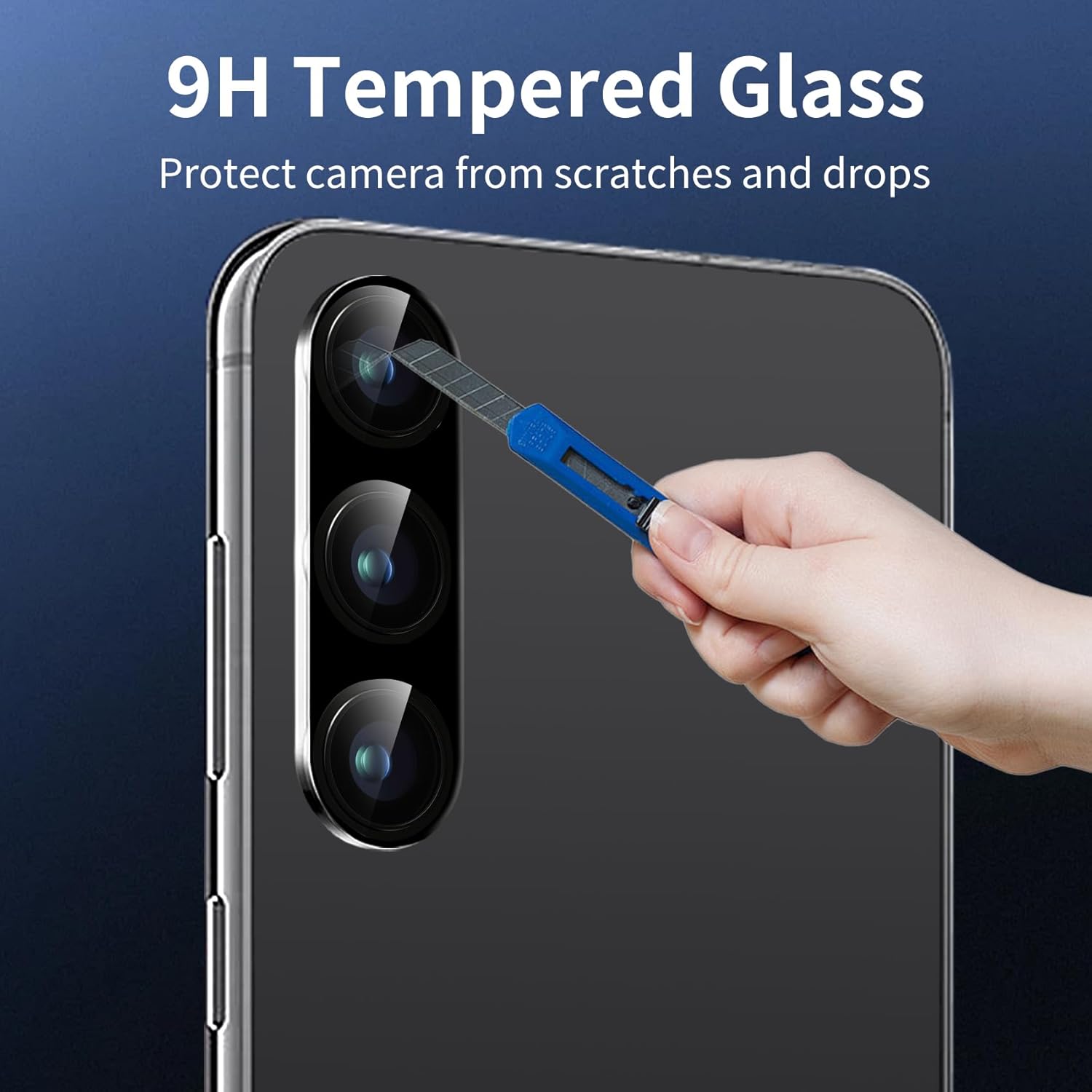 Folie protectie camera din sticla securizata, MDUG, compatibila cu Samsung Galaxy S24 Plus, 9H, neagra