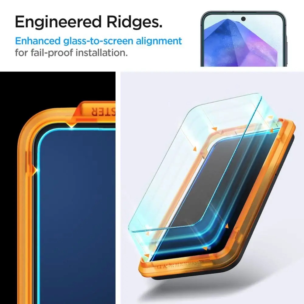 Folie pentru Samsung Galaxy A55 5G (set 2) - Spigen Glas.TR Align Master - Clear