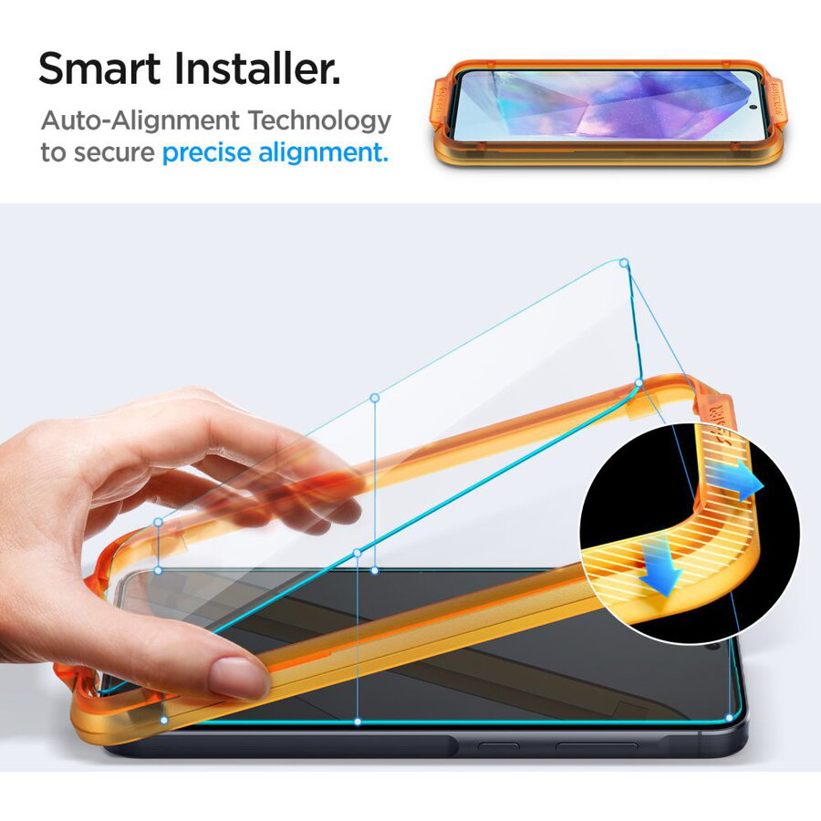 Folie pentru Samsung Galaxy A55 5G (set 2) - Spigen Glas.TR Align Master - Clear