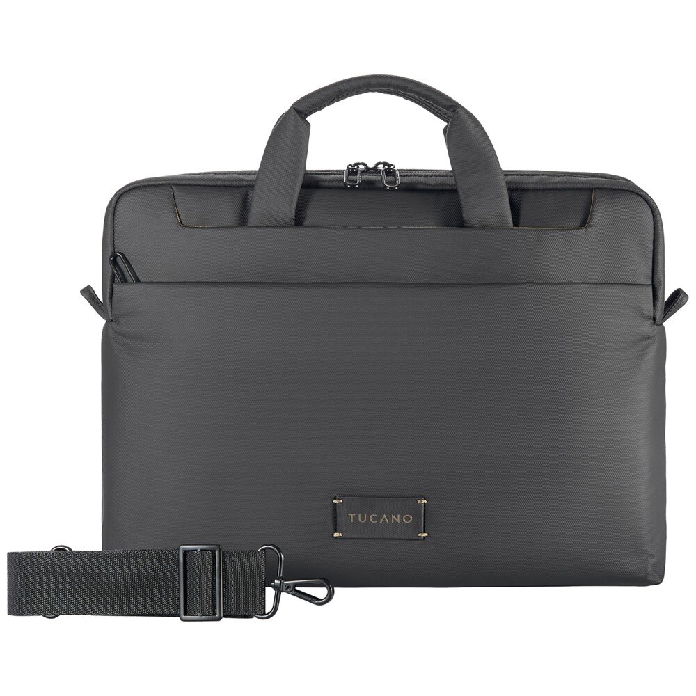Geanta Tucano Work Out 5 compatibila cu laptop 14 inch, Curea reglabila si detasabila, Negru