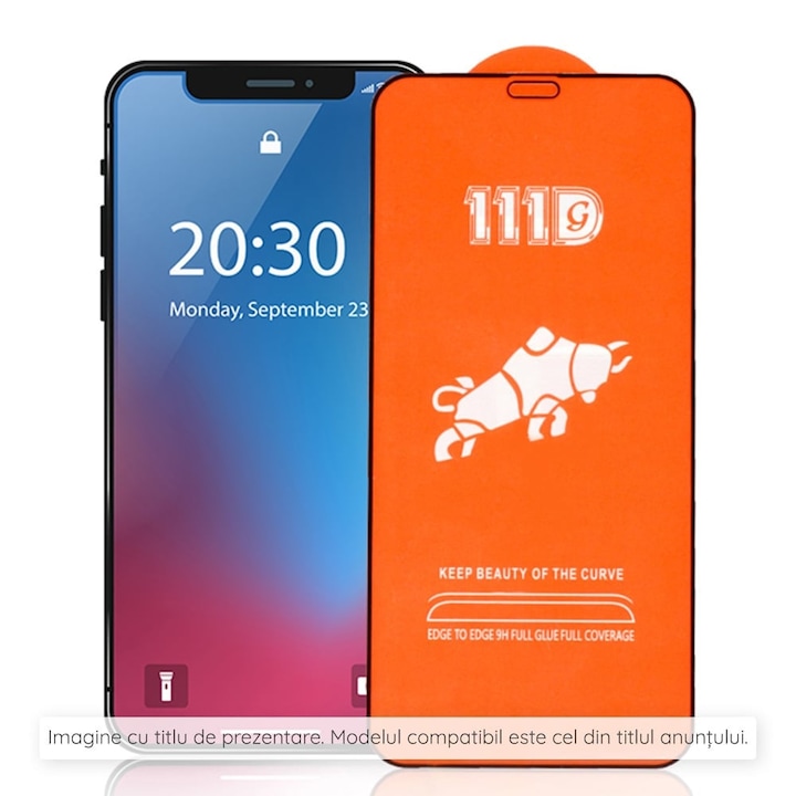 Folie pentru OnePlus 10 Pro/11/11R/Ace 2/Ace 2 Pro/Find X5 Pro - Techsuit 111D Full Cover / Full Glue Glass / 3D Curved Screen - Black