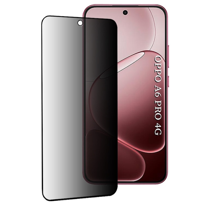 Folie sticla pentru Oppo A6 Pro 4G / 5G 111D Privacy Full Glue, negru