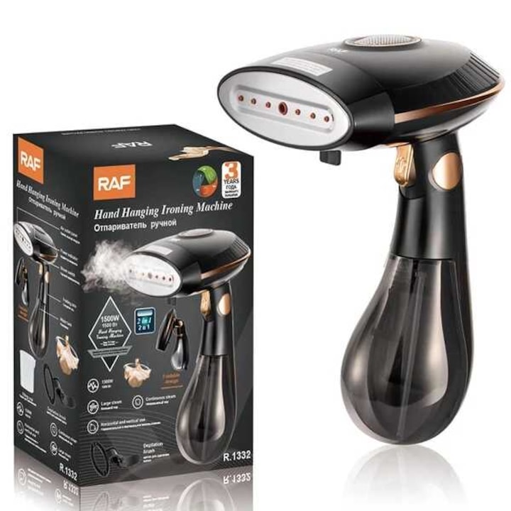 Fier de călcat cu aburi portabil și aparat de călcat vertical 2 în 1, design pliabil 1500W RAF R.1332