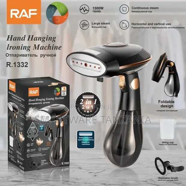 Fier de călcat cu aburi portabil și aparat de călcat vertical 2 în 1, design pliabil 1500W RAF R.1332