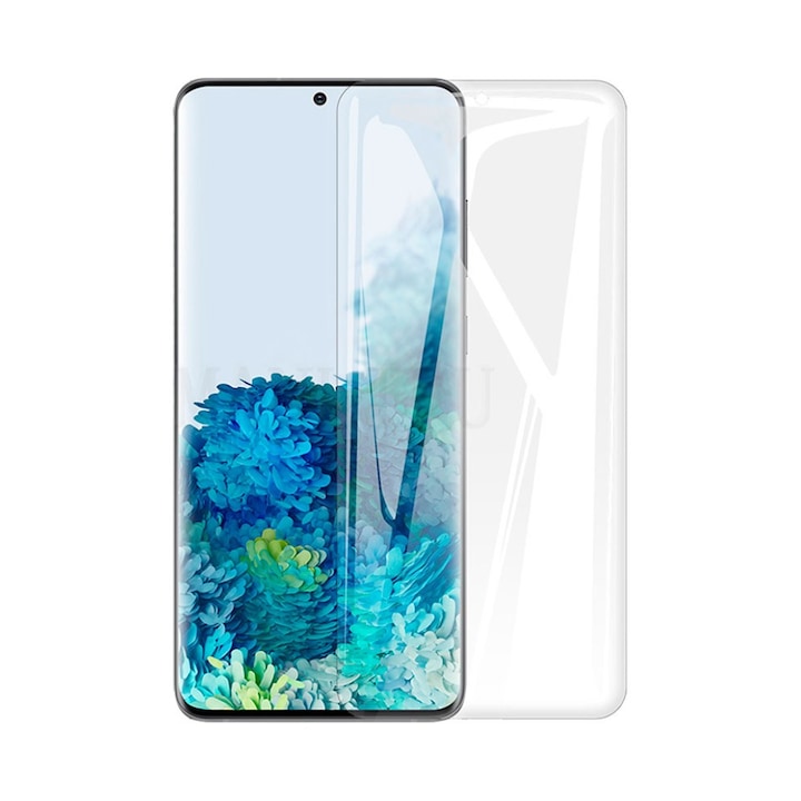 Folie de Protectie pentru Samsung S20 Silicon Hydrogel Regenerabil, Flexible Hydro-Crystal, Protectie Completa, Full Glue, Instalare usoara