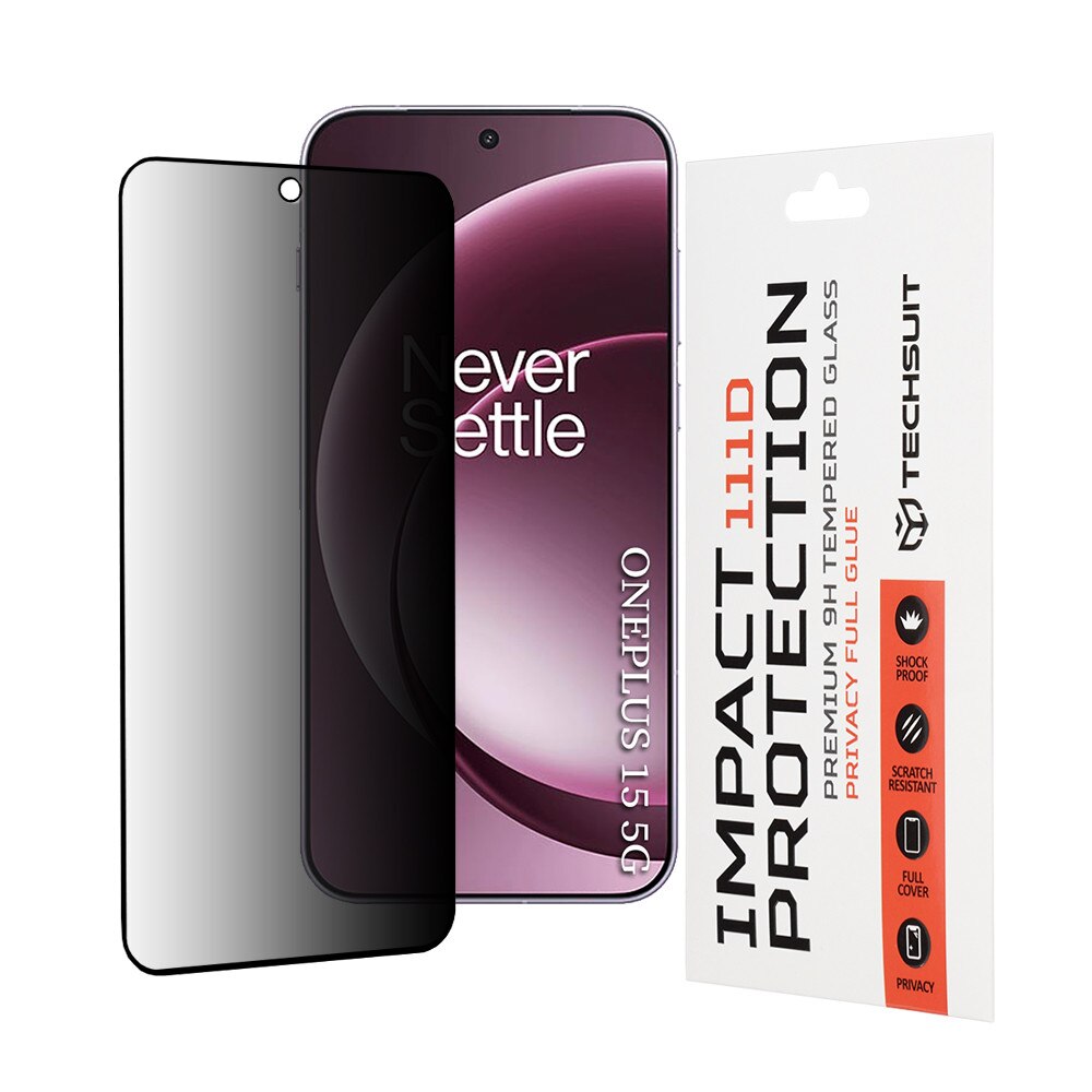 Folie pentru OnePlus 15 - Techsuit 111D Privacy FullA Glue - Black