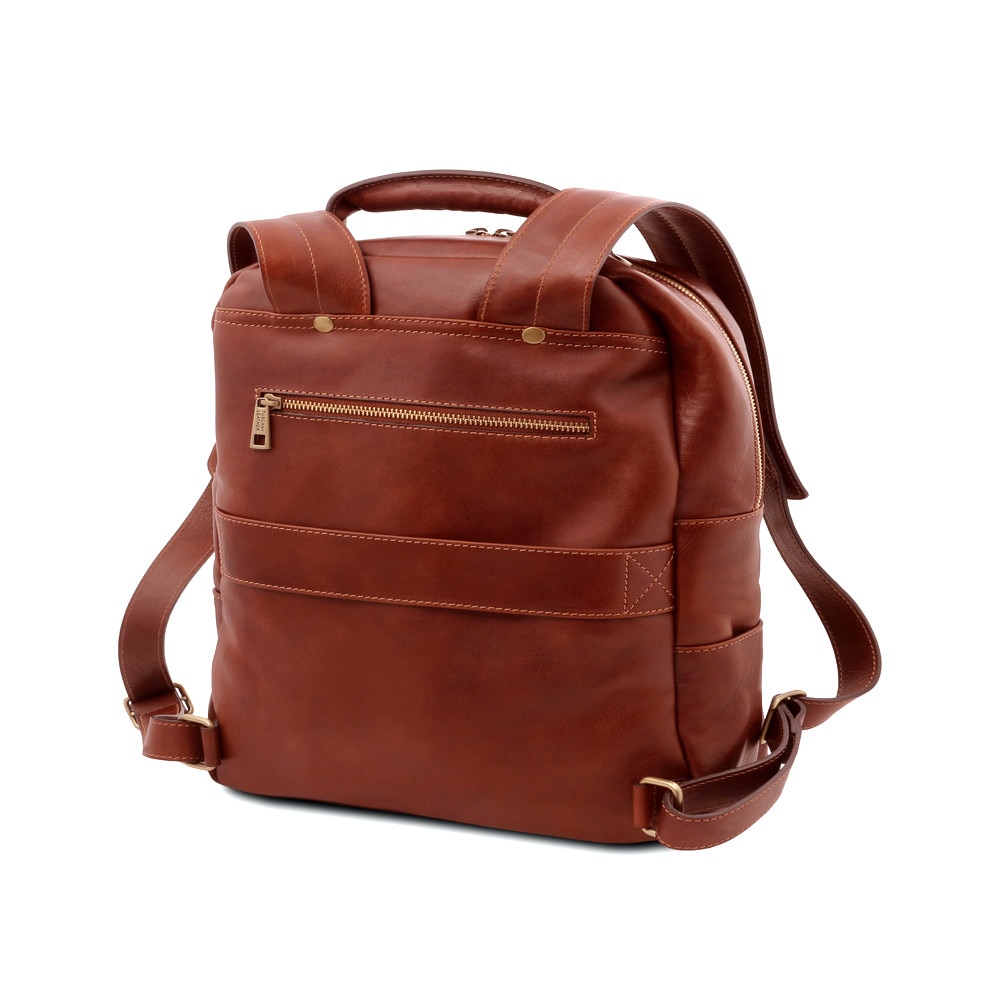 Rucsac pentru laptop din piele naturala vachetta, Util Land Fashion, coniac, RL4055A
