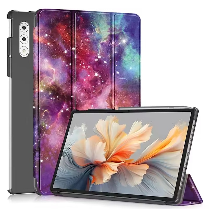 Husa pentru Lenovo Yoga Tab Plus 12.7 Lightweight Slim, tip stand, functie sleep/wake-up si inchidere magnetica, protectie 360 - Galaxy