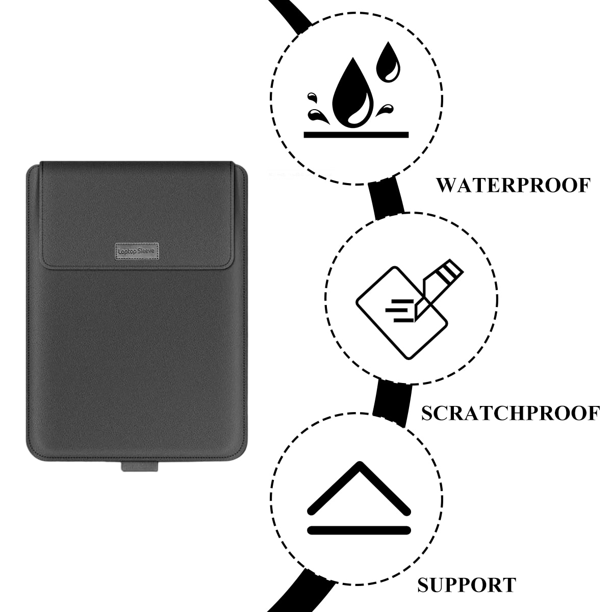 Geanta laptop Fokelyi, gri, 11/12 inch