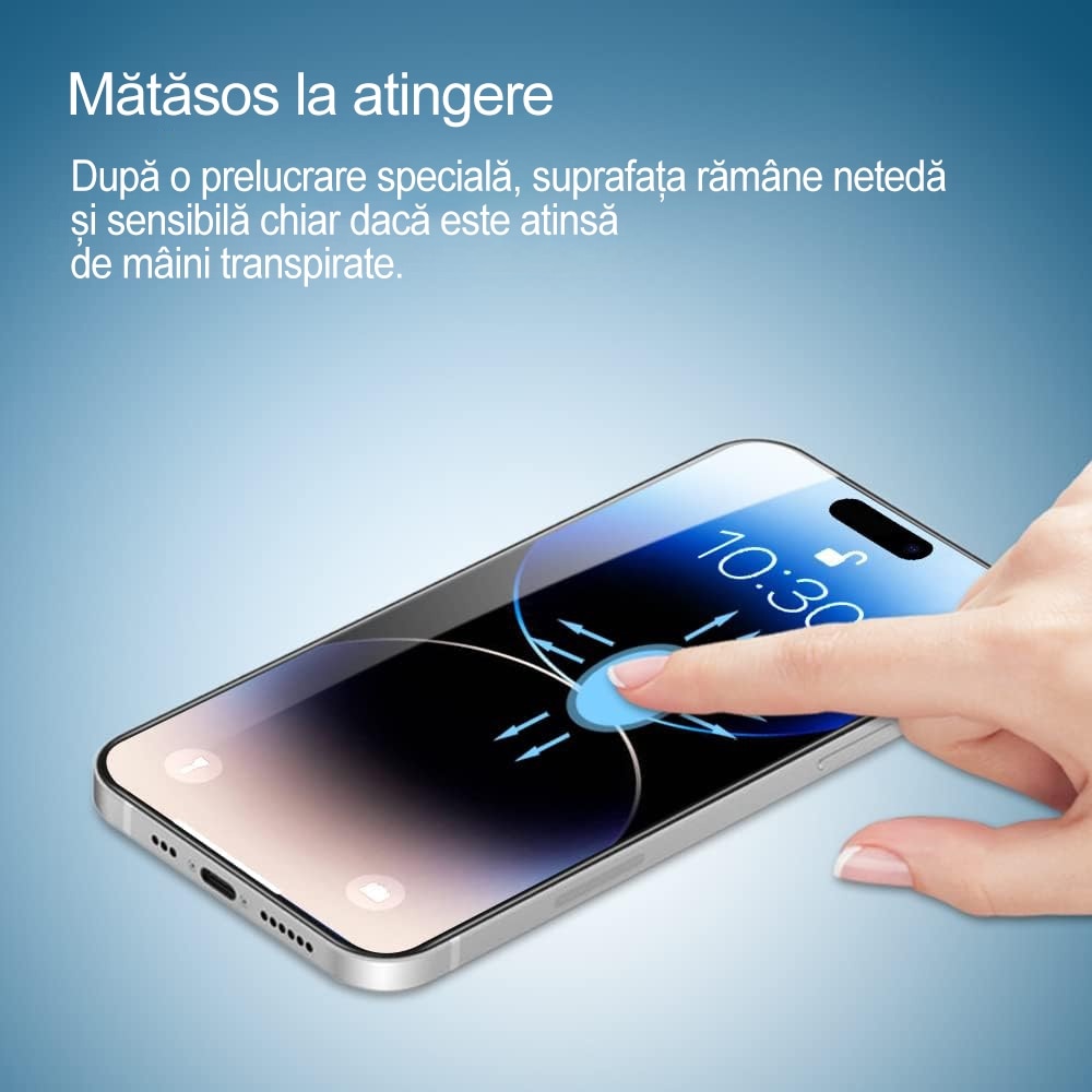 Set 3 folii protectie telefon, Sticla securizata, Anti-zgarieturi, Anti-socuri, Pentru iPhone 16 Pro Max