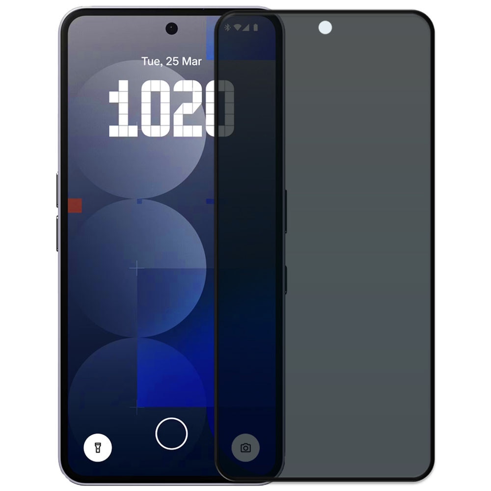 Folie din sticla securizata pentru Nothing Phone (3a) Pro, HAMSTERBOX Privacy Shield, Protectie completa ecran, Full face, Aplicare rapida, Case Friendly, Negru