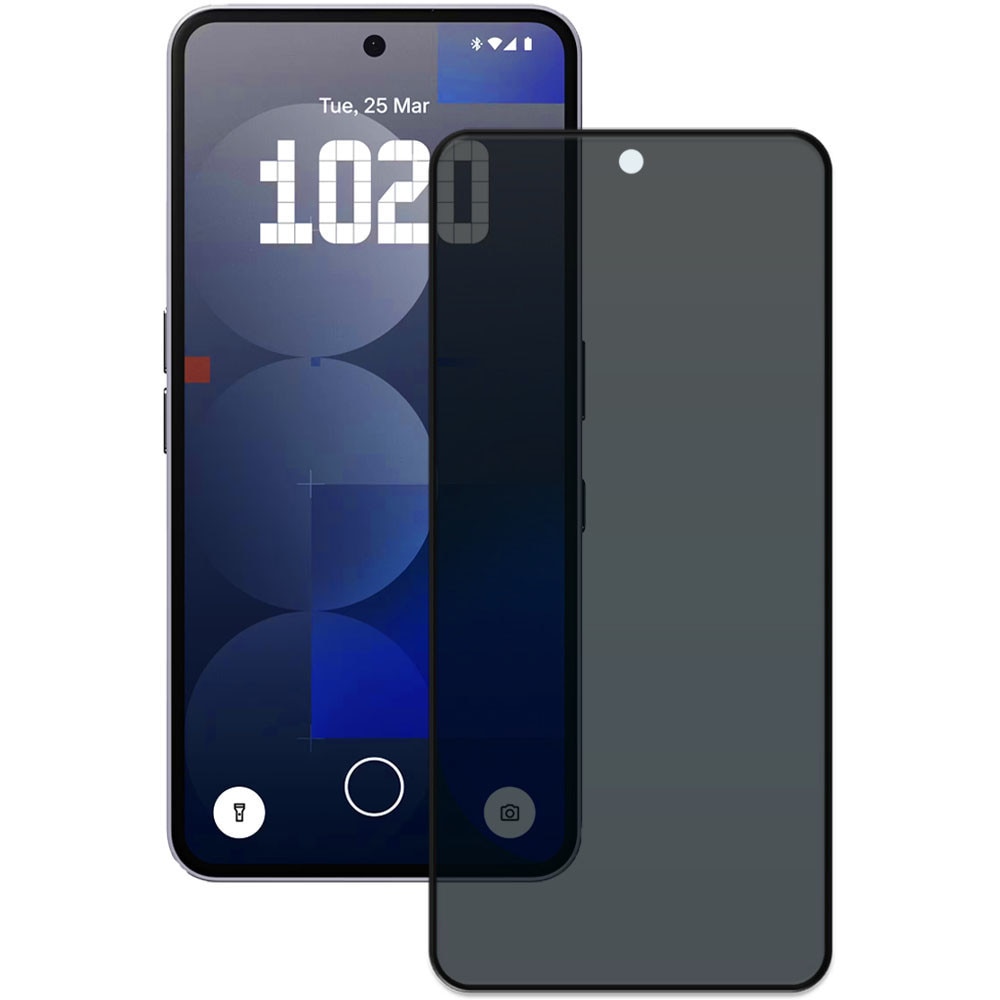 Folie din sticla securizata pentru Nothing Phone (3a) Pro, HAMSTERBOX Privacy Shield, Protectie completa ecran, Full face, Aplicare rapida, Case Friendly, Negru