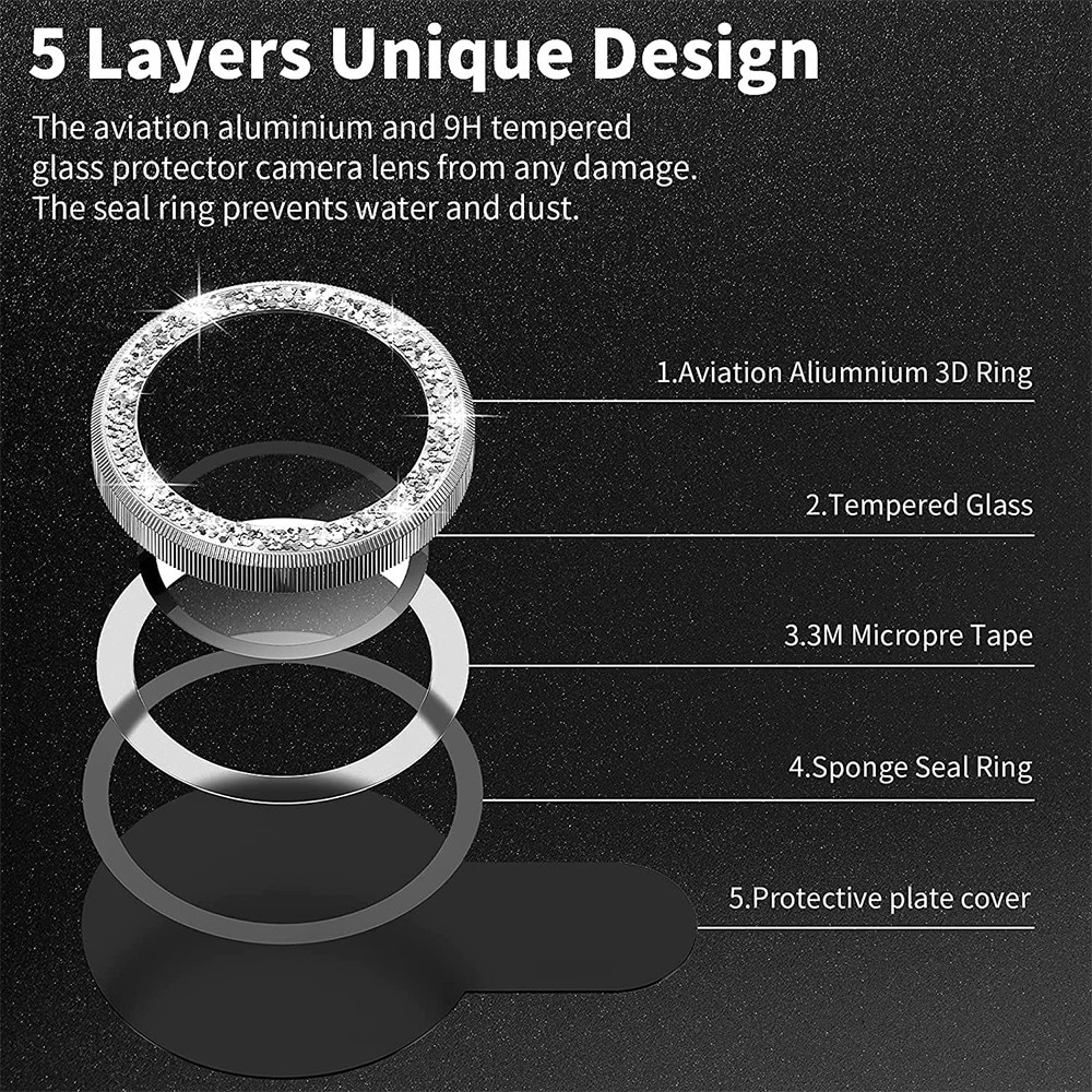 Folie protectie camera, AF+AR, G-Tech sticla securizata, compatibil cu Apple iPhone 17, Full Cover, Anti Fog, Ultra Rezistenta, High Definition, Diamond Silver