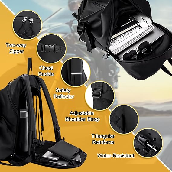 Rucsac/ghiozdan de calatorie si laptop din Oxford impermeabil, cu multiple compartimente, buzunar captusit pentru laptop, bretele late captusite si fermoar dublu, negru