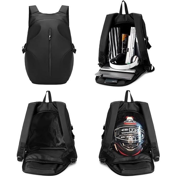 Rucsac/ghiozdan de calatorie si laptop din Oxford impermeabil, cu multiple compartimente, buzunar captusit pentru laptop, bretele late captusite si fermoar dublu, negru