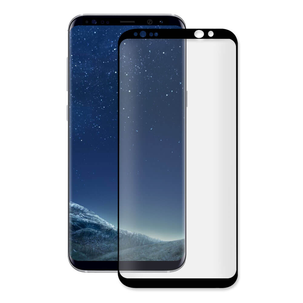 Folie de sticla FULL COVER pentru Samsung Galaxy S8 Plus, GloMax 3D Negru